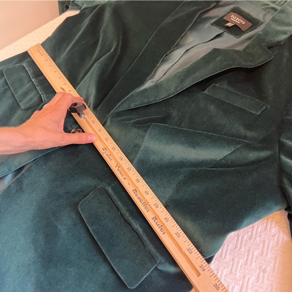 Talbots Emerald Green Velvet Blazer Jacket 20 W P (petite) Cotton formal office - Picture 9 of 12